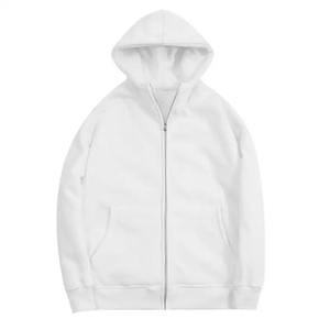 Sudadera con capucha personalizada con cremallera completa, 350, 400, 450 g/m², lisa, 100% algodón, gruesa, para hombre - Product Image 2