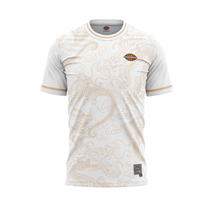 Camiseta Deportiva Sublimada Personalizada a Rayas Beige para Hombre, 100% Poliéster, Secado Rápido, Transpirable, con Nombre y Número del Equipo - Product Image 3