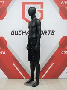 Shorts de mezclilla para hombre con detalles de pedrería, tela premium, corte de longitud media, costuras duraderas, estilo casual y urbano. - Product Image 3