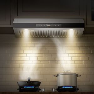 Cappa aspirante sottopensile da 30 pollici 900 CFM con doppi motori, controllo touch gestuale, in acciaio inossidabile - Product Image 1