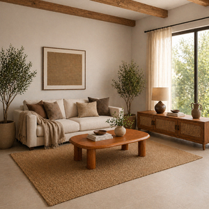 Mesa de Centro Ovalada Moderna y Contemporánea de Madera de Teca Duradera, Mueble Decorativo Multiusos para el Hogar, Venta al Por Mayor - Product Image 6