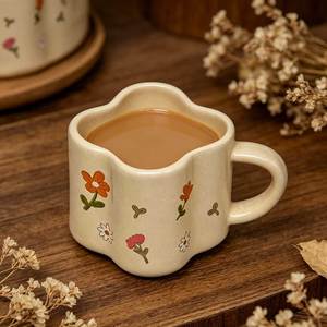 Taza de Cerámica Hecha a Mano con Diseño de Cuadros Verdes y Cerezas, Linda y Resistente al Calor, Apta para Lavavajillas, para Uso Doméstico - Product Image 2