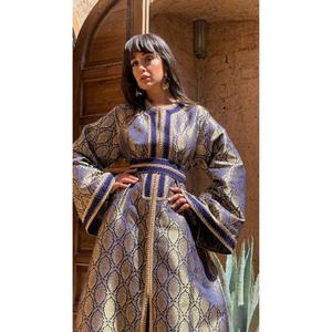 Vintage-cut Traditional Brocade <b>Kaftan</b> Summer Winter Party Floor-Length Silk Velvet Customized Color Wrinkle-Free Stretchable - Product Image 3