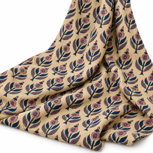 Tela de Algodón Estampada con Bloques Florales, Tejido Voile con Base Blanca para Camisas, Cortinas, Bolsos y Costura - Product Image 5