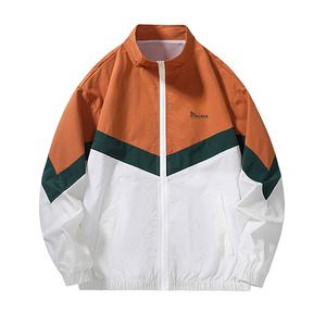 Unisex Color Blocking <b>Track</b> <b>Jacket</b> Full Sleeve Stand Collar Zipper Front Breathable Lightweight Spring Sporty Design Wholesale - Product Image 1