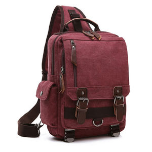 <b>Canvas</b> Unisex <b>Backpack</b> Vintage Style Softback Arcuate Shoulder Strap Durable Zipper Closure Casual Daily Use - Product Image 3