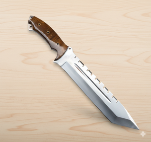 Couteau de chasse Arwin fait main en acier inoxydable avec manche en bois et étui en cuir - Product Image 3