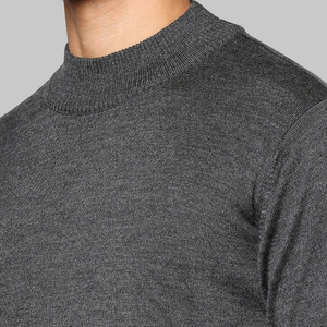 Pull en laine 100% pour homme, tricoté, couleur unie, manches longues, vêtements d'automne - Product Image 3