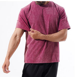 T-shirt délavé pour homme 100 % coton, style vintage usé, col rond, manches courtes, décontracté, streetwear, respirant, séchage rapide - Product Image 3