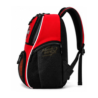 Sac à dos de basket-ball rouge des Seahawks, sac à dos unisexe en polyester avec poche avant en maille pour ballon et poches latérales