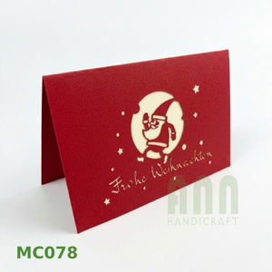 Tarjetas de felicitación de papel cortadas con láser emergentes de Santa Run 3D personalizadas Invitaciones digitales de cumpleaños de amor Recuerdos de Navidad 'Love' Impreso - Product Image 3