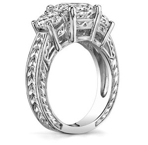 Round Cut Moissanite <b>Ring</b> 925 Sterling <b>Silver</b> White Gold Plated Engagement Wedding Bridal <b>Solitaire</b> Promise <b>Ring</b> Dainty Jewelry - Product Image 2