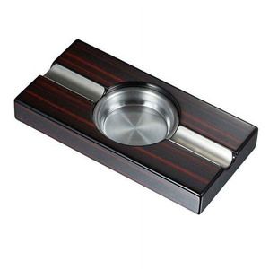 Cendrier en bois avec insert en acier inoxydable, design élégant pour cigarettes, cendrier sans fumée avec couvercle, durable et élégant pour la maison - Product Image 2