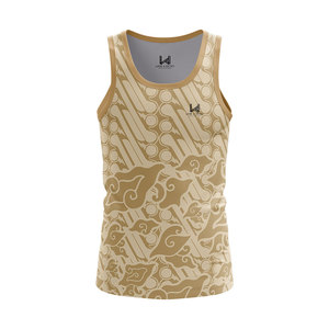 Débardeur de sport pour homme en coton/élasthanne tricoté, imprimé personnalisé, respirant, anti-boulochage, col rond - Product Image 4