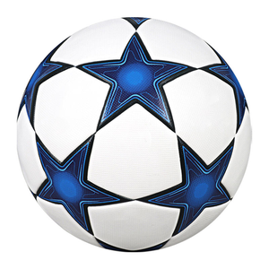 Custom Soccer Ball <b>Blue</b> Star Panel Graphic Design Training Match Football Durable PU <b>Material</b> Professional Size Standard Ball - Product Image 2