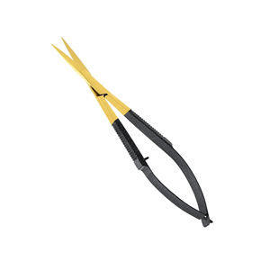 Ciseaux à ressort en acier inoxydable HASIBI NAQ5 de 5 pouces avec bord croisé droit et pointe affûtée pour le modelage des sourcils et des cils - Product Image 1