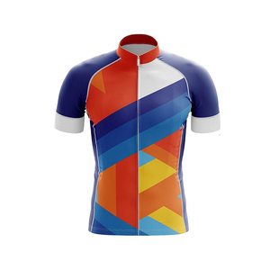 Men Short Sleeve <b>Cycling</b> Jersey Geometric Print Moisture Wicking Fitted Zipper Closure Sublimated Design Summer Wear <b>Cycling</b> - Product Image 1