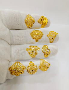 Anillos de Oro Sólido de 22K con Diseño Turco Clásico para Mujer, Anillo de Dedo Grande con Intrincado Patrón de Filigrana, Estilo Medio Oriente - Product Image 2