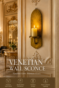 Opulent Venetian Baroque <b>Wall</b> <b>Sconce</b> Designer Luxury <b>Wall</b> <b>Lighting</b> Fixture with Detailed Mirror Craftsmanship, Decorative Brass - Product Image 4