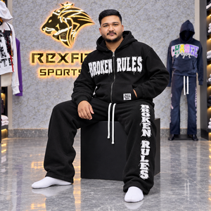 Conjunto de Sudadera con Capucha y Pantalones de Chándal de Forro Polar Grueso Unisex Personalizado, Chándal Informal Oversize, Fabricante de Ropa con Etiqueta Personalizada OEM - Product Image 3