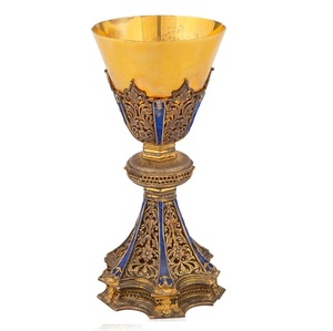 Hot Selling Chalice Brass Color Also Customized With Etching Design Chalice is handmade high-quality brass church supplies - Product Image 1