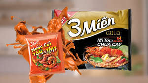 Fideos Instantáneos Fritos con Camarones Picantes y Agridulces 3 Mien, Vietnam, Bolsa de 65g, Alta Calidad, 2% de Grasa, Tiempo de Cocción de 2-3 Minutos, Precio Económico - Product Image 6