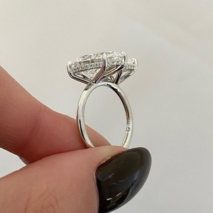 Diamant de laboratoire taille radiant en forme de poire, certifié IGI, Toi et Moi, halo caché, argent sterling 925, deux pierres, pour fiançailles et anniversaire - Product Image 2