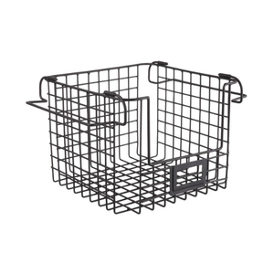 Panier de rangement en métal multi-usages moderne, écologique, tissé à la main, finition noire de qualité supérieure, pour l'organisation de la cuisine et de la maison - Product Image 5