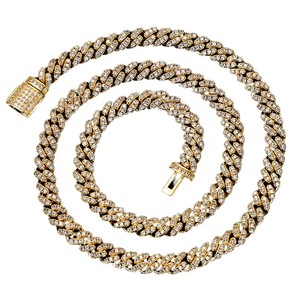 Plated Rose Gold Moissanite Hip Hop Cuban Chain Necklace Fully Round Diamond Bold Link <b>Choker</b> Custom Men's Jewelry - Product Image 6