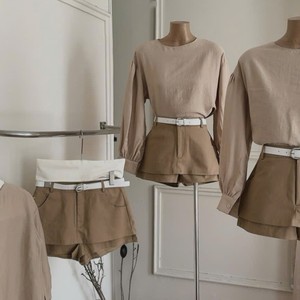 Minimalist Casual Skinny Fit Short Sleeve Lace Pattern Blouse and Shorts <b>Set</b> for Women Daily Wear - Product Image 6