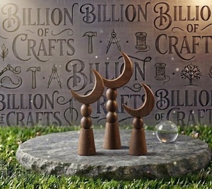 Decoraciones de Luna Hechas a Mano en Madera, Arte Artesanal para Exteriores, para Exhibición en Mesa - Product Image 2
