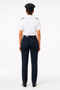 Uniformes de Piloto de Aerolínea Personalizados OEM ODM |   Conjunto Completo de Manga Corta para Mujer, Diseño Entallado, Viscosa Premium |   Uniforme de Verano X Sports City - Product Image 4