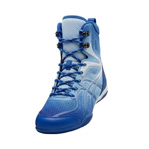 Botas de boxeo azules sublimadas de media caña con cordones, antideslizantes, de cuero de alta calidad, calzado de lucha libre, zapatos de boxeo - Product Image 2