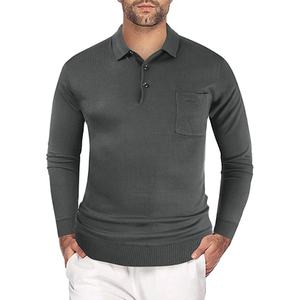 Polo à manches longues design décontracté pour hommes 100% coton Logo personnalisé de haute qualité Vente en gros OEM Qualité orientée vers l'exportation - Product Image 6