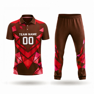 Ensemble complet d'été imprimé pour hommes grandes tailles avec chemise et pantalon pour l'entraînement et les matchs - Product Image 1