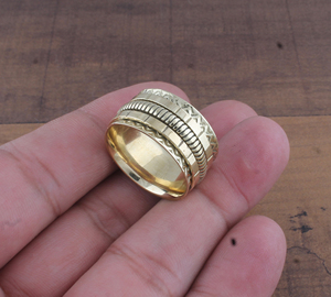 Wholesale Gold Plated <b>Spinner</b> <b>Ring</b> Classic Wedding Anniversary 925 Sterling <b>Silver</b> Gemstone <b>Ring</b> Band Stackable Women - Product Image 1