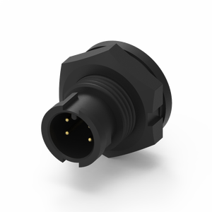 Conector Impermeable IP67 de Latón de 4 Pines con Carcasa de Nailon, Bloqueo Frontal y Tipo Soldadura - Product Image 1