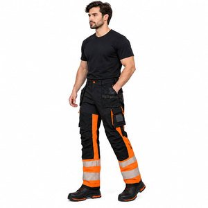 กางเกงทำงานสะท้อนแสงแบบ Hi-Vis ระดับ 2 สำหรับงานก่อสร้าง กางเกงคาร์โก้ความปลอดภัยสูงสำหรับผู้ชายและผู้หญิง - Product Image 3