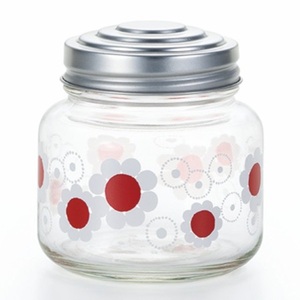 Aderia Retro Bonbon Jar Mini, Recipiente de Vidrio con Tapa de Metal, Hecho en Japón, Tarro para Dulces, Estilo Retro Showa, Contenedor para Almacenamiento de Alimentos - Product Image 2