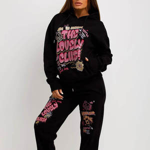 Conjunto Deportivo para Mujer con Sudadera con Cremallera Completa y Pantalones con Diseño Estampado para Venta en Línea - Product Image 2