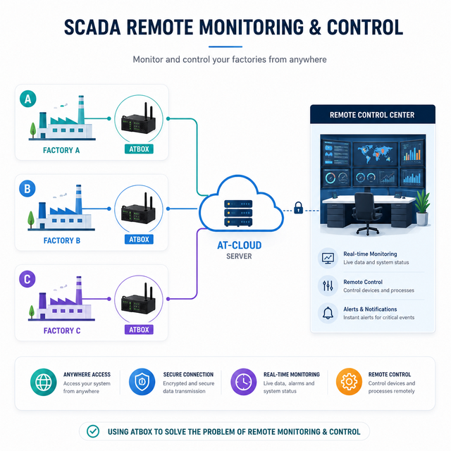 Remote Factory SCADA Monitoring System – Free SCADA Platform | ATScada System – OEM Available