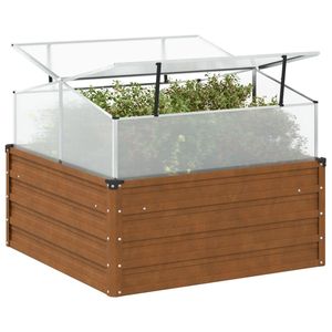 Jardinera de Acero Resistente a la Intemperie de 39.4x39.4x30.3 Pulgadas, Macetas y Jardineras de Acero Envejecido - Product Image 1