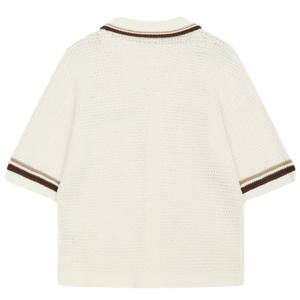 Camisa de punto a rayas para hombre, manga corta, con botones, informal, de verano, tejido de punto, OEM, venta al por mayor, suministro personalizado - Product Image 2