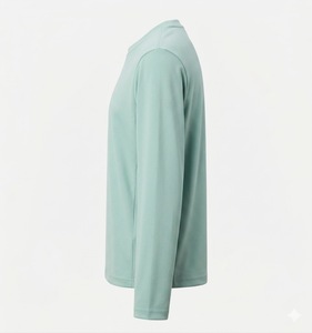 Camiseta de Pesca Unisex de Manga Larga, Color Verde Menta, Protección Solar UPF 50, 100% Poliéster, Transpirable, Anti-UV, de Secado Rápido - Product Image 3
