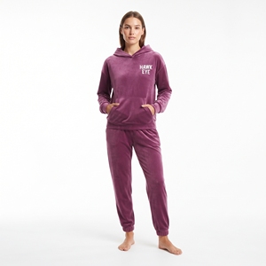Ensemble de survêtement en velours pour femme, coupe classique, personnalisé, avec sweat à capuche et pantalon de jogging, poche kangourou, pour l'hiver - Product Image 5