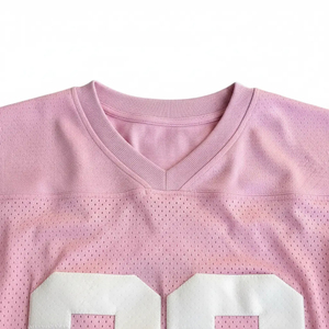 Men's Pink <b>Mesh</b> Short Sleeve T-Shirt With Number 33 Heat-Transfer Printed Breathable O-Neck Regular Fit Knitted Casual Style - Product Image 2