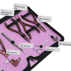 OEM Stainless Steel Precision <b>Crimping</b> Hair Extension Installation Removal Tool Kit Micro Beads Plier Bead Closing Tape Plier - Product Image 3