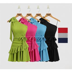 Vestido largo maxi ajustado de manga corta para mujer, de punto liso con tirantes ajustables y espalda hueca, fabricado a medida por OEM para mujer. - Product Image 3