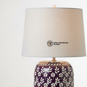 Modern Bone Inlay Table <b>Lantern</b> Aesthetic Floral Inlay Ginger Jar Light High-End Handicraft Decorative Accent <b>Lamp</b> with Custom - Product Image 3