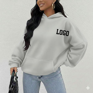 Sudadera informal personalizada con bordado, sudadera con capucha para mujer, cálida, de forro polar, holgada y suave. - Product Image 2